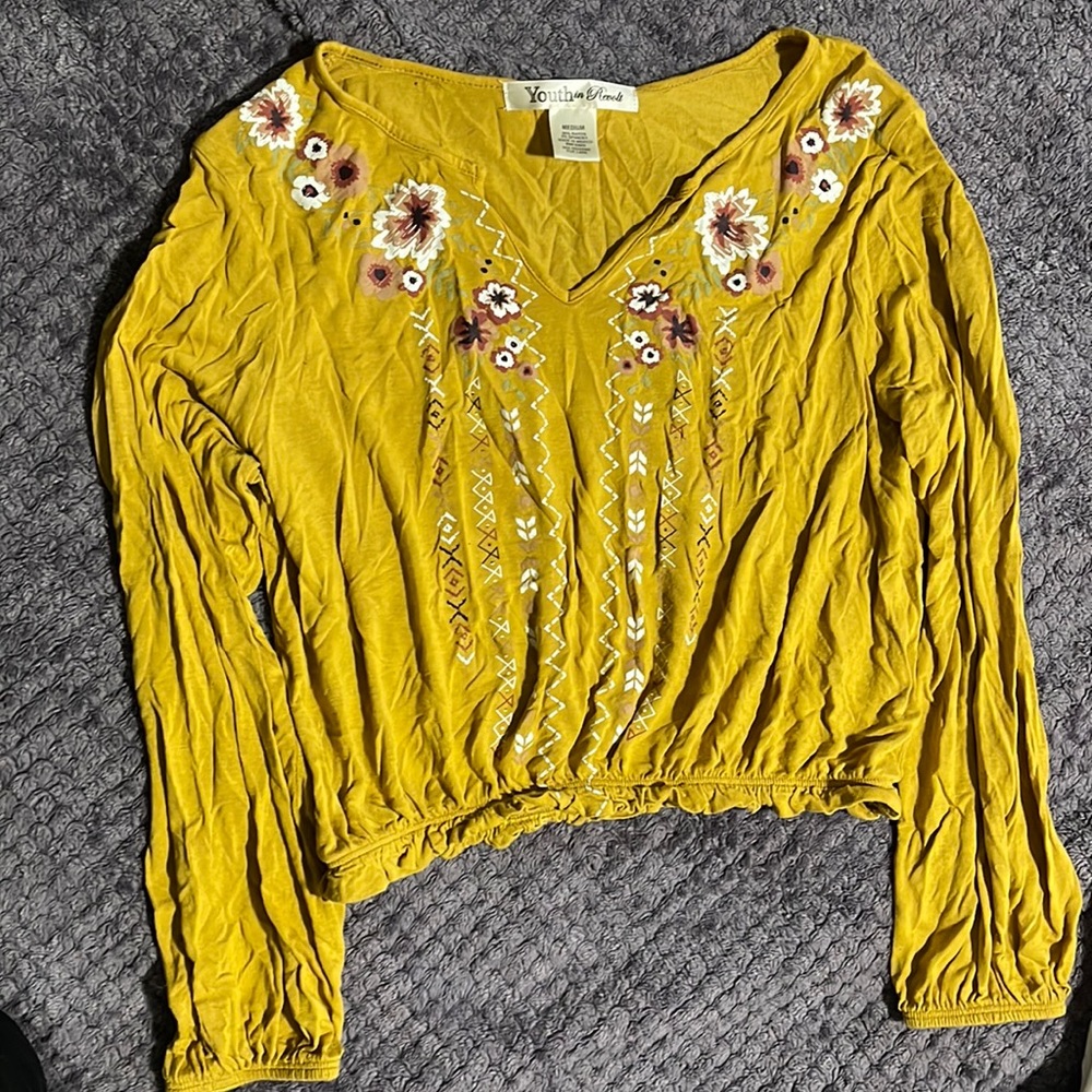 Floral Long sleeve Crop Top